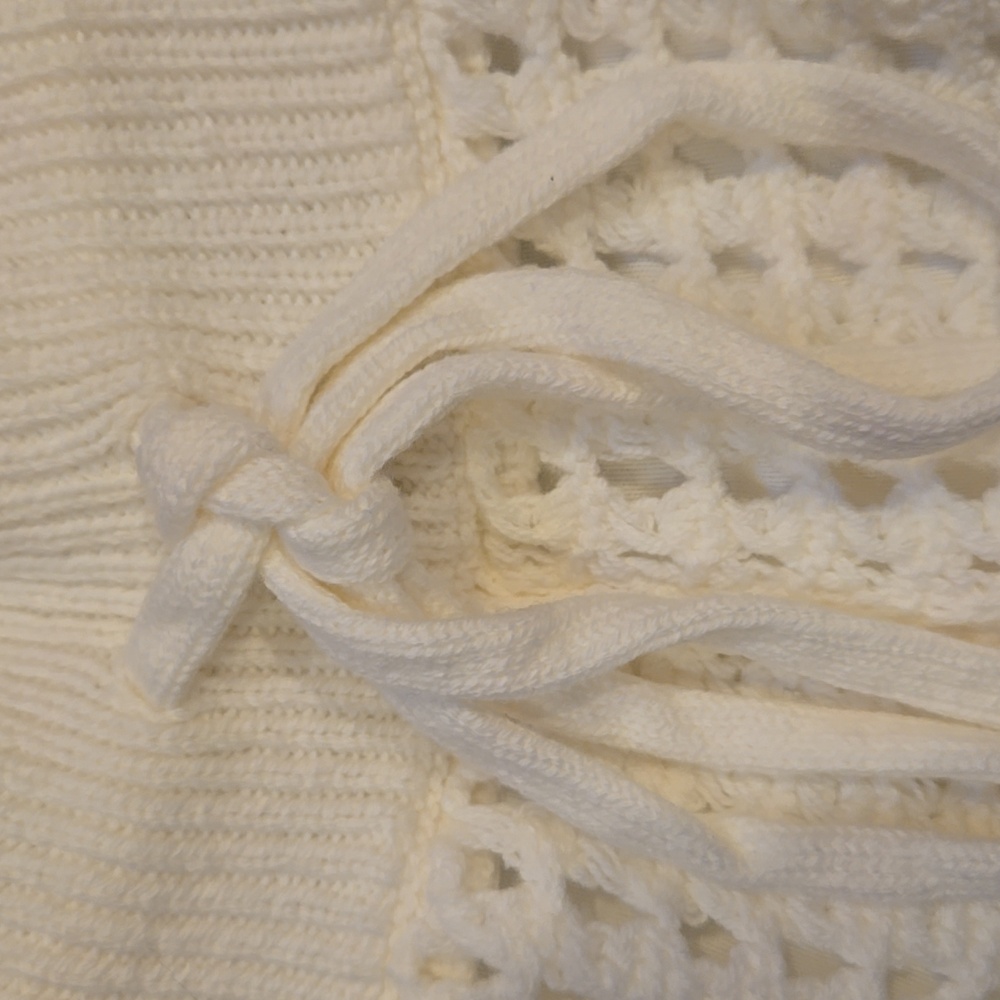 New Fifteen Twenty Los Angeles Gianna Cream Wide Leg Crochet Pants - Picture 5 of 16
